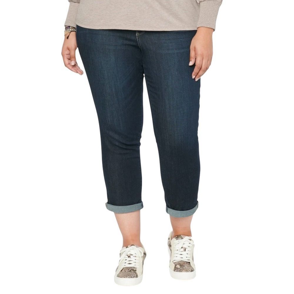 Democracy Ab-Solution Ankle Skimmer Indigo Denim Jeans Tummy Control Plus Sz 24W